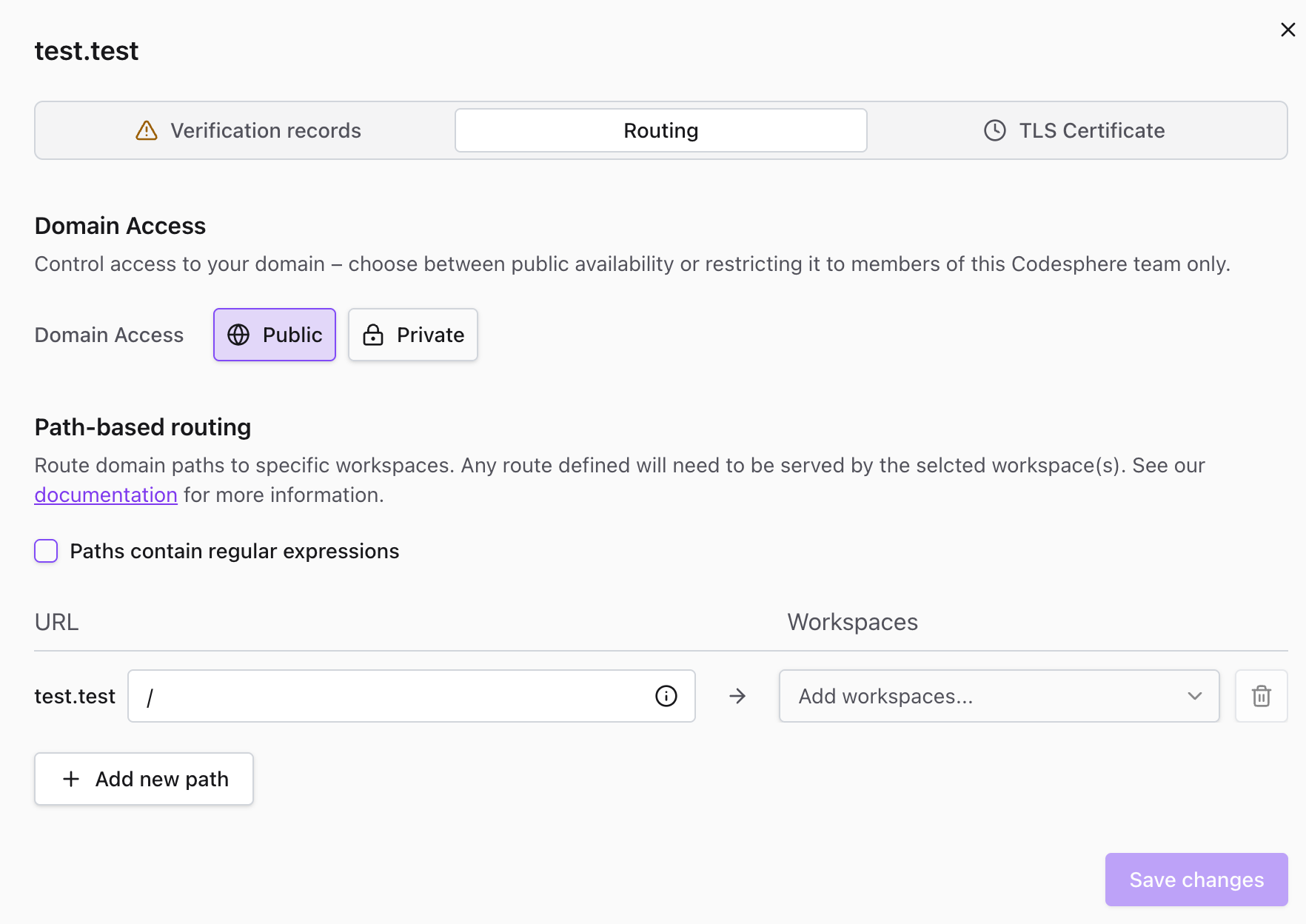 Domain Access Settings